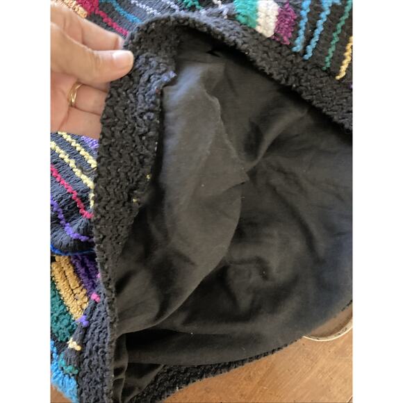 Allen Wah 3D Sweater Vtg Women’s Sz M Colorful Woven Cotton Blend Textured 80s - Picture 6 of 10